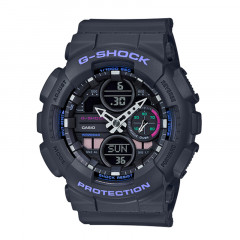 G-Shock S Series Digital Analog Black Dial Grey Resin Strap Black